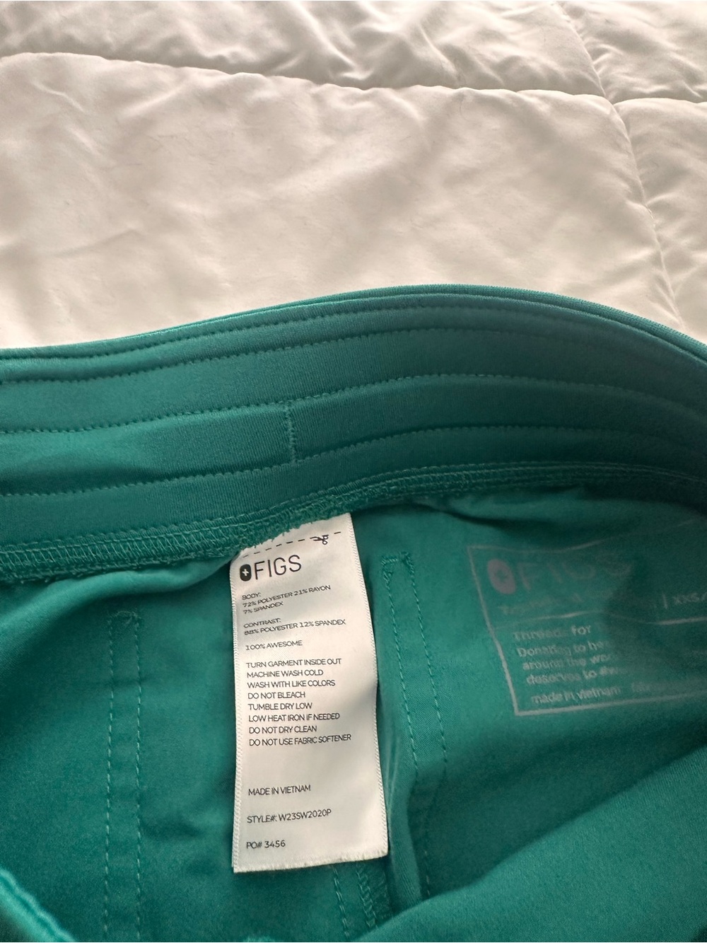 Figs Women's Teal XXS Petite Livingston Straight Leg Scrub Pants - Picture 3 of 5
